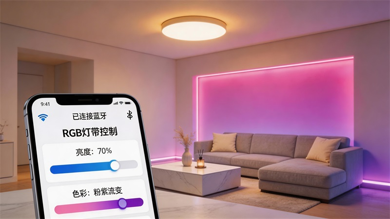 jimeng-2026-03-27-1768-智能家居燈光控制場景 手機APP控制RGB燈帶顏色變化 客廳環境燈光漸變效果 藍....JPG jimeng-2026-03-27-1768-智能家居燈光控制場景 手機APP控制RGB燈帶顏色變化 客廳環境燈光漸變效果 藍....JPG