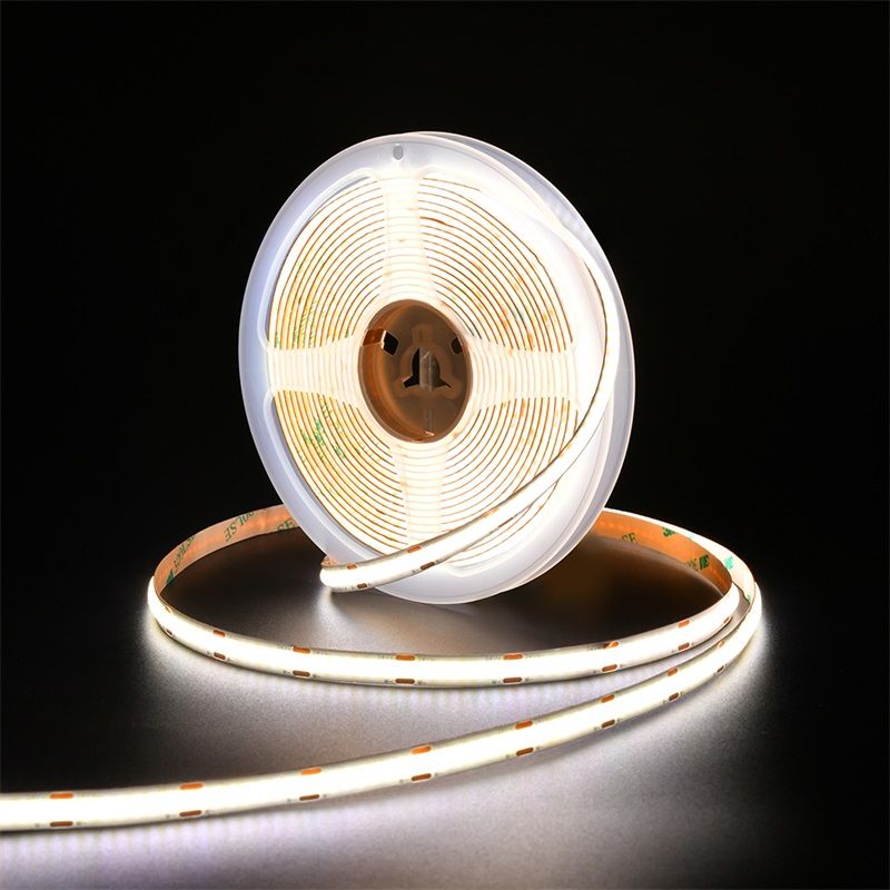 COB高密度384燈/米單色燈帶 DC12/24V 無光斑均勻發光 柔性線性照明方案