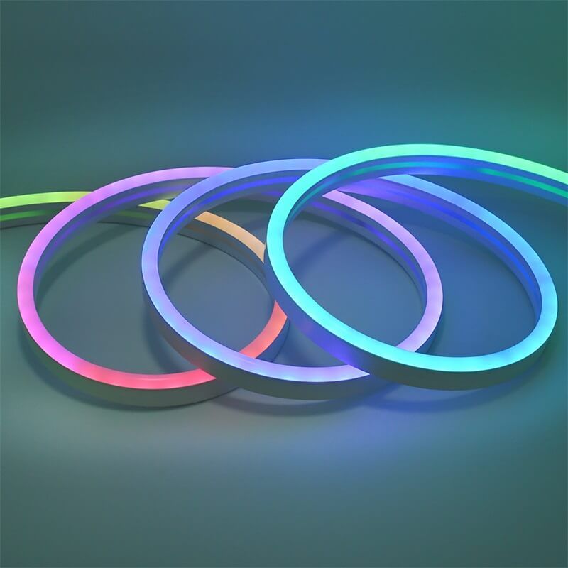 08x17mm幻彩霓虹LED燈帶｜跑馬流水漸變柔性硅膠｜戶外防水可定制 - 4