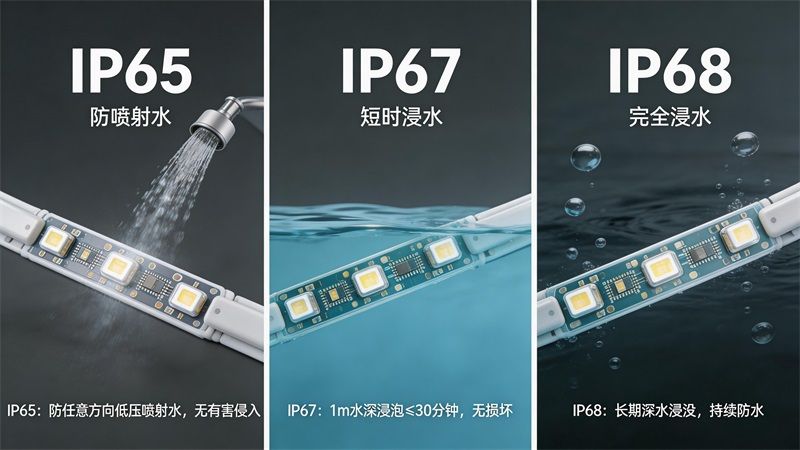 戶外燈帶防水IP65夠嗎？不同場景等級選購