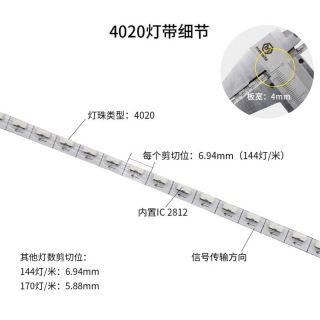 WS2812芯片4mm迷你側(cè)發(fā)光幻彩燈帶RGB4020燈珠DC5V - 4